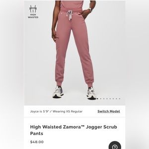 Mauve Figs Zamora High Waisted 2.0 Scrub Pants Size Medium Petite
